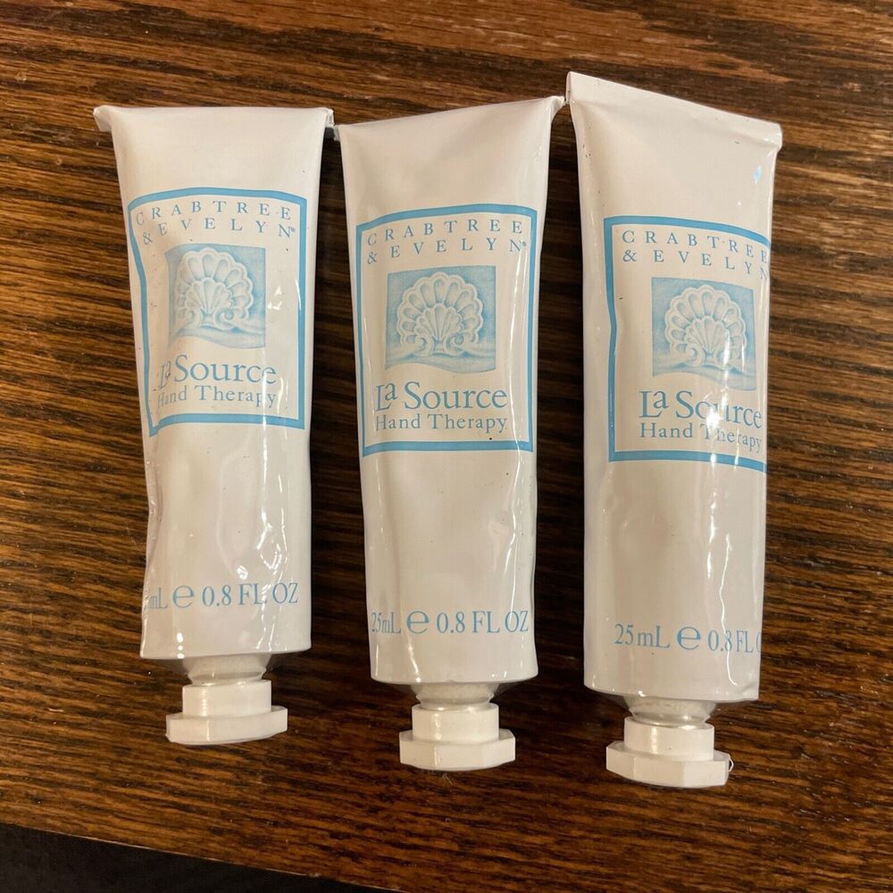 Crabtree & Evelyn La Source Skin Hand Therapy Lot Of 3 NOS Metal Tubes Airline